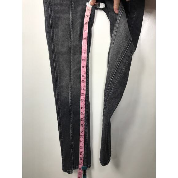 The Kooples Womens 26 Lizy Seamed Paneled Jeans Black Moto Biker Grunge Edgy - Picture 15 of 15